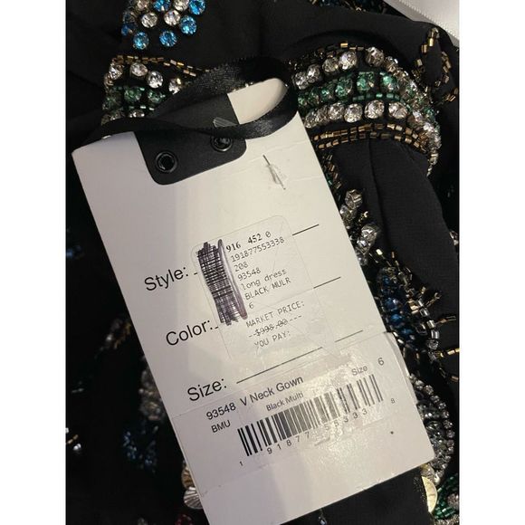 Mac Duggal Floral Beaded Tulle Gown 93548 SIZE US 6 $998 - Picture 9 of 10